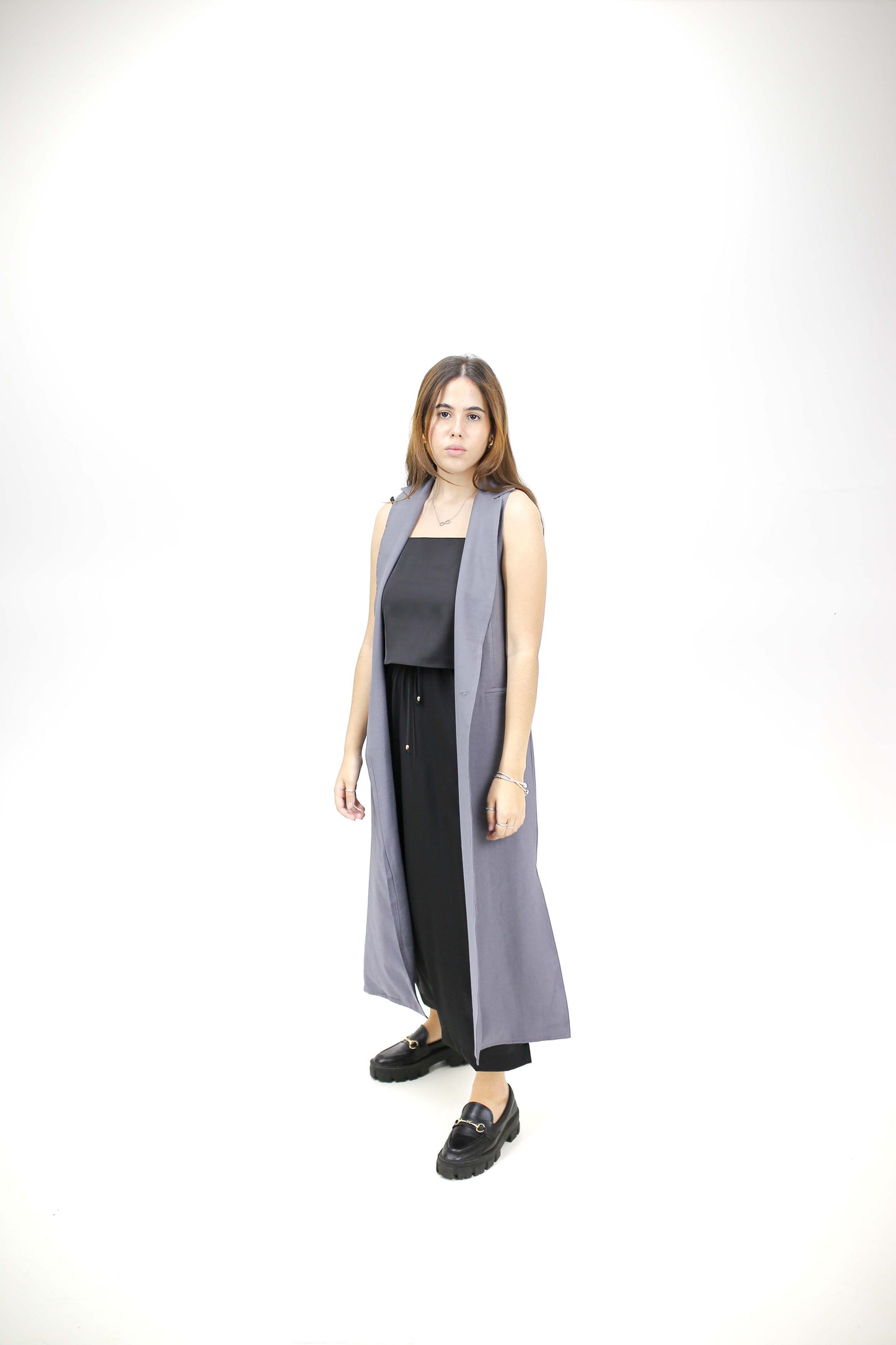 CASACO LONGO UM BOTAO FENDA