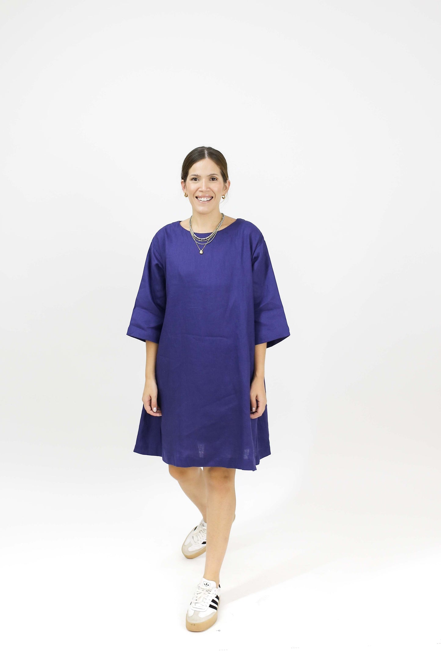VESTIDO AMPLO MANGA DOBRADA