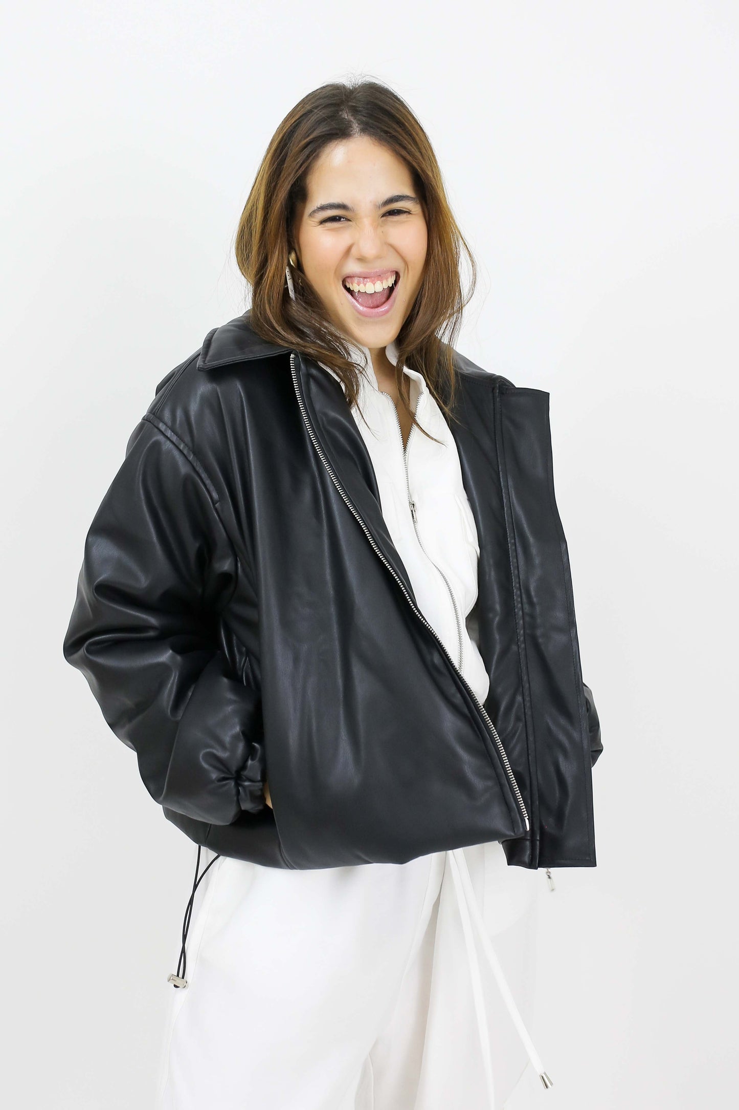 JAQUETA ACOLCHOADA  COURO P.U