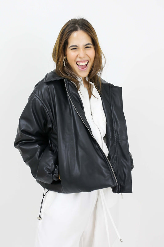 JAQUETA ACOLCHOADA  COURO P.U