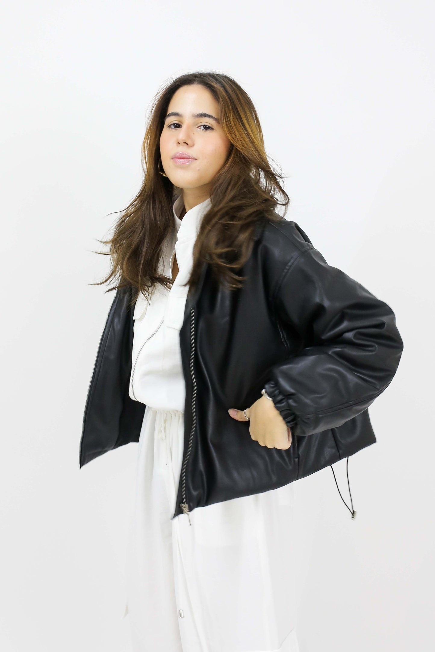 JAQUETA ACOLCHOADA  COURO P.U