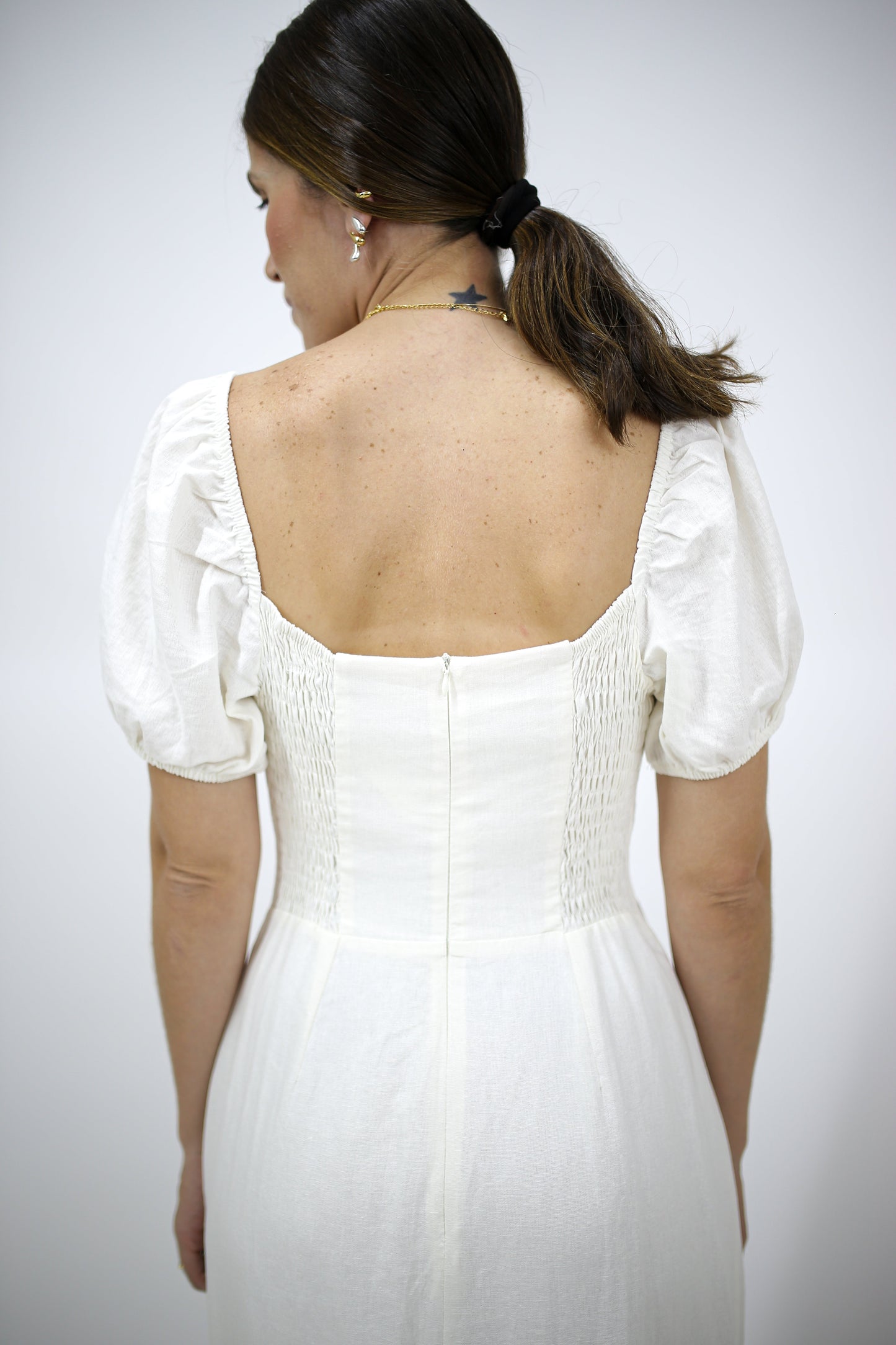VESTIDO MIDI C/ BUSTO FRANZIDO