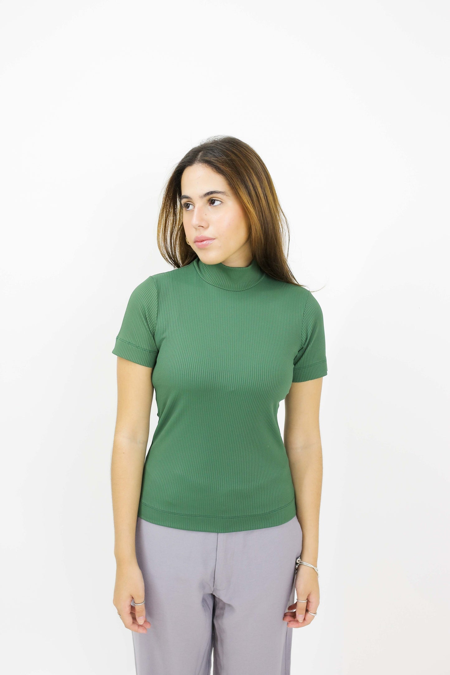BLUSA CANELADA MANGA CURTA