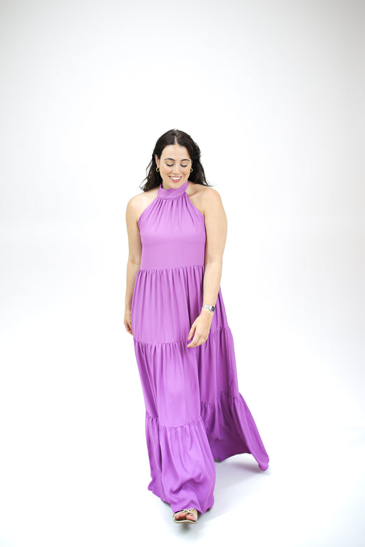 VESTIDO  LONGO  AMARRACAO  CREPE