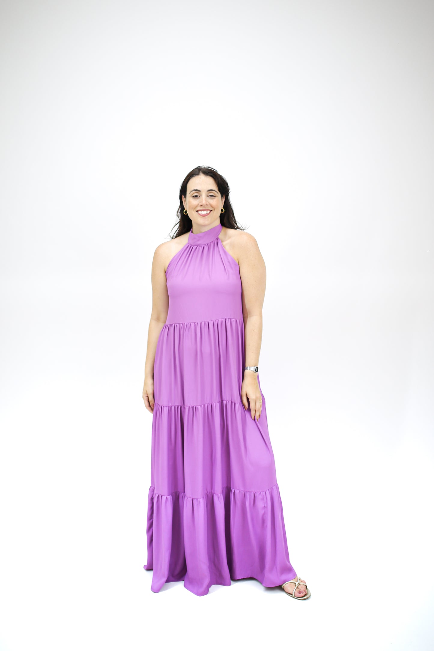 VESTIDO  LONGO  AMARRACAO  CREPE