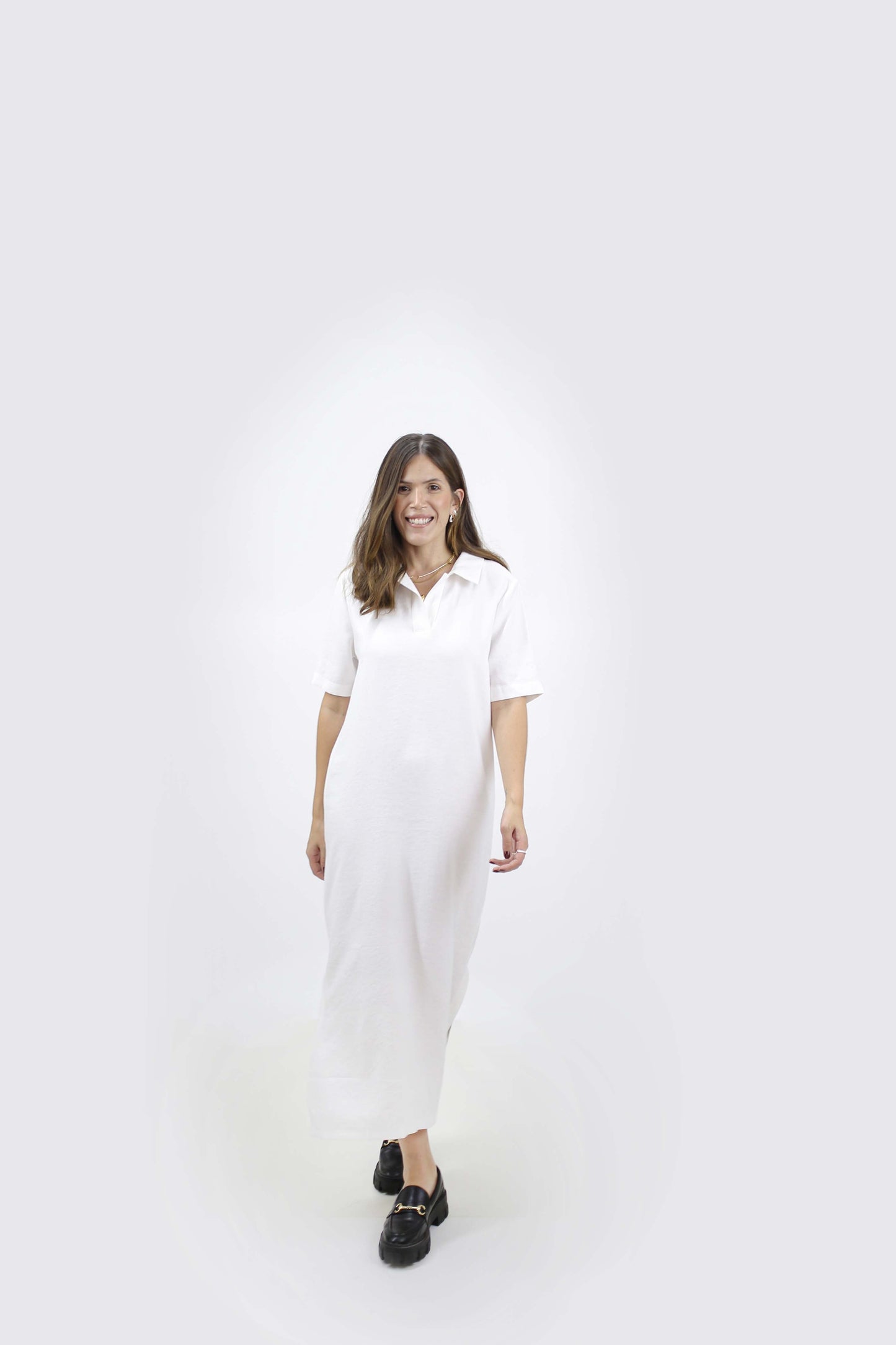 VESTIDO LONGO GOLA POLO